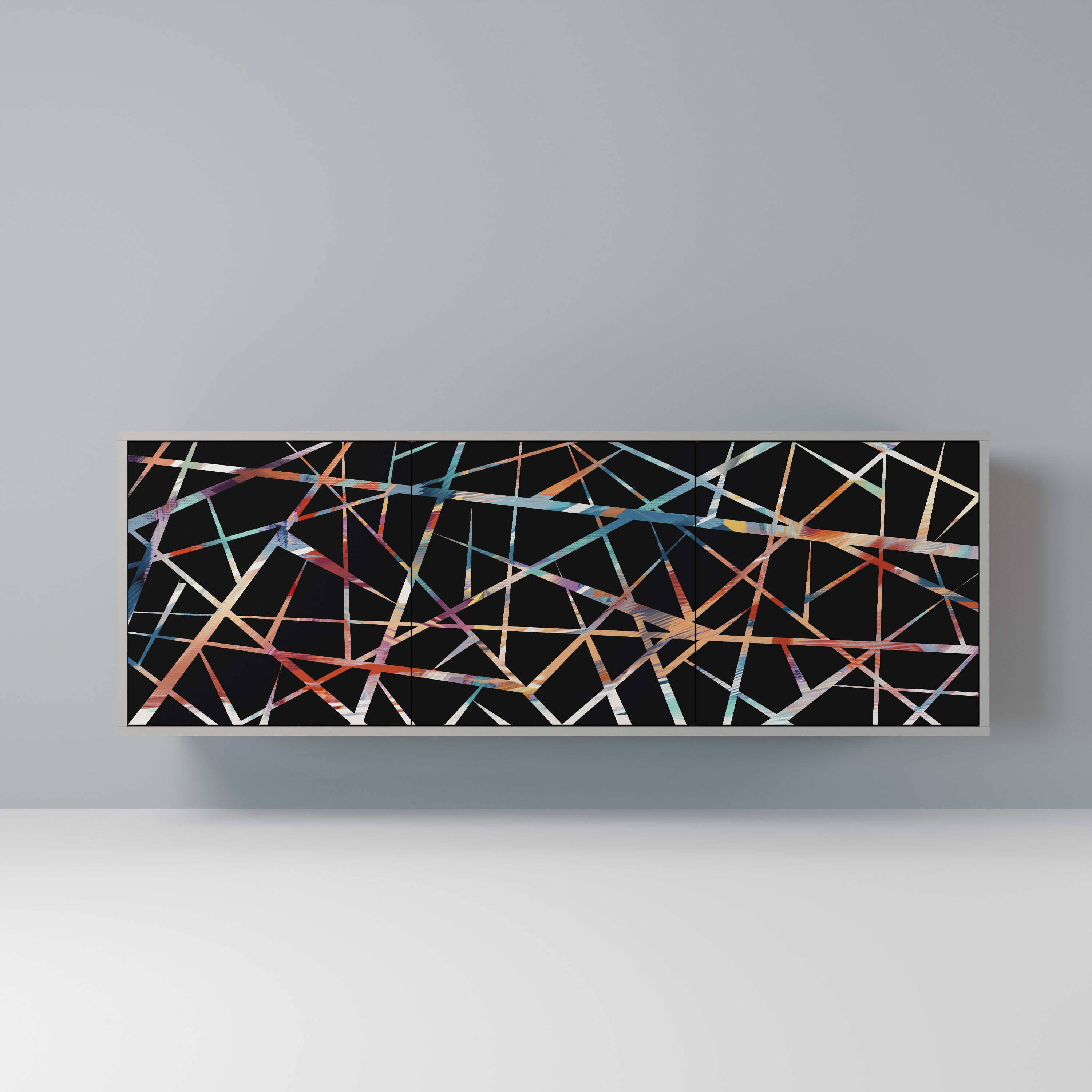 POLYGON VERVE 3-Door Sideboard in Grey Finish