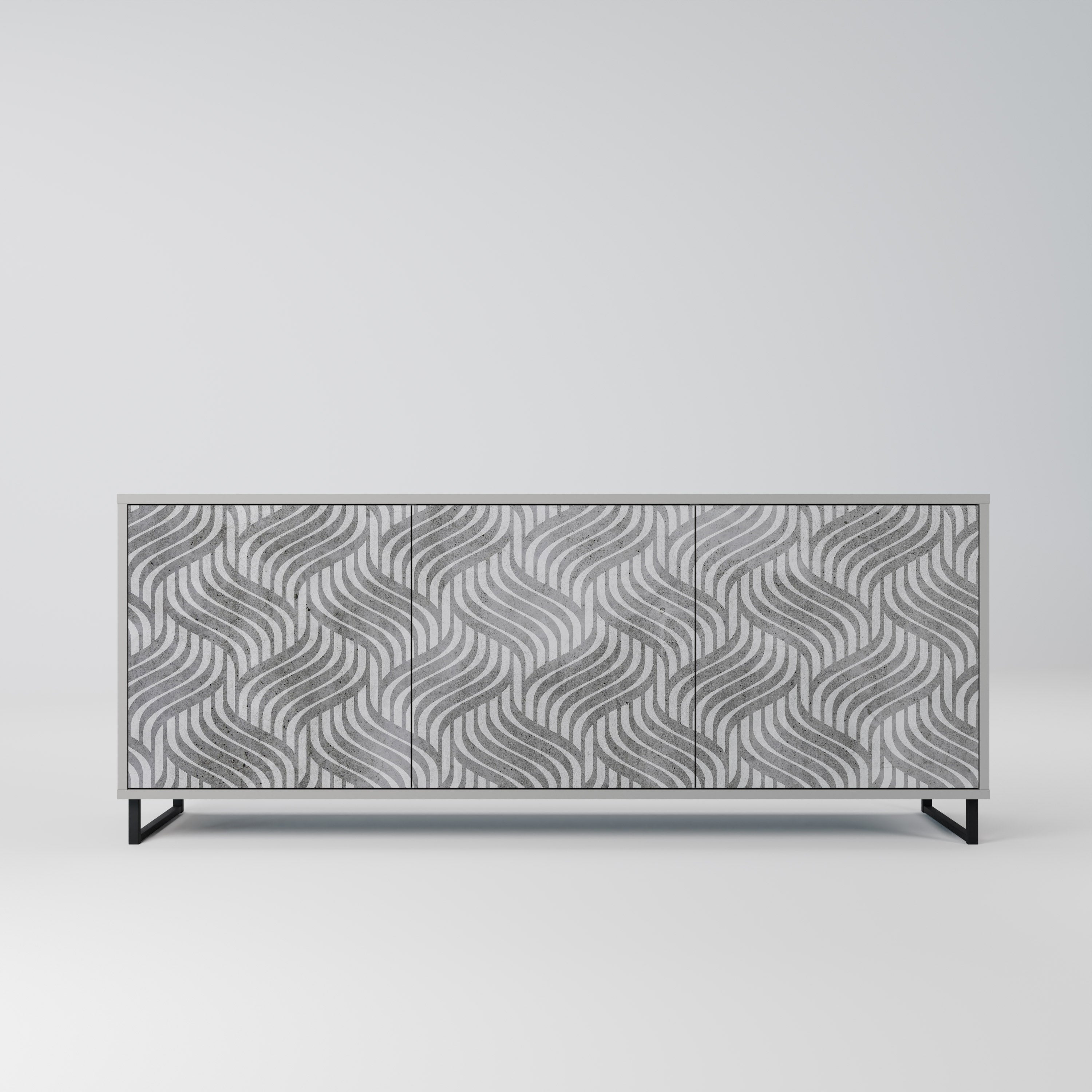 CONCRETE MOVEMENT 3-Door Sideboard in Grey Finish