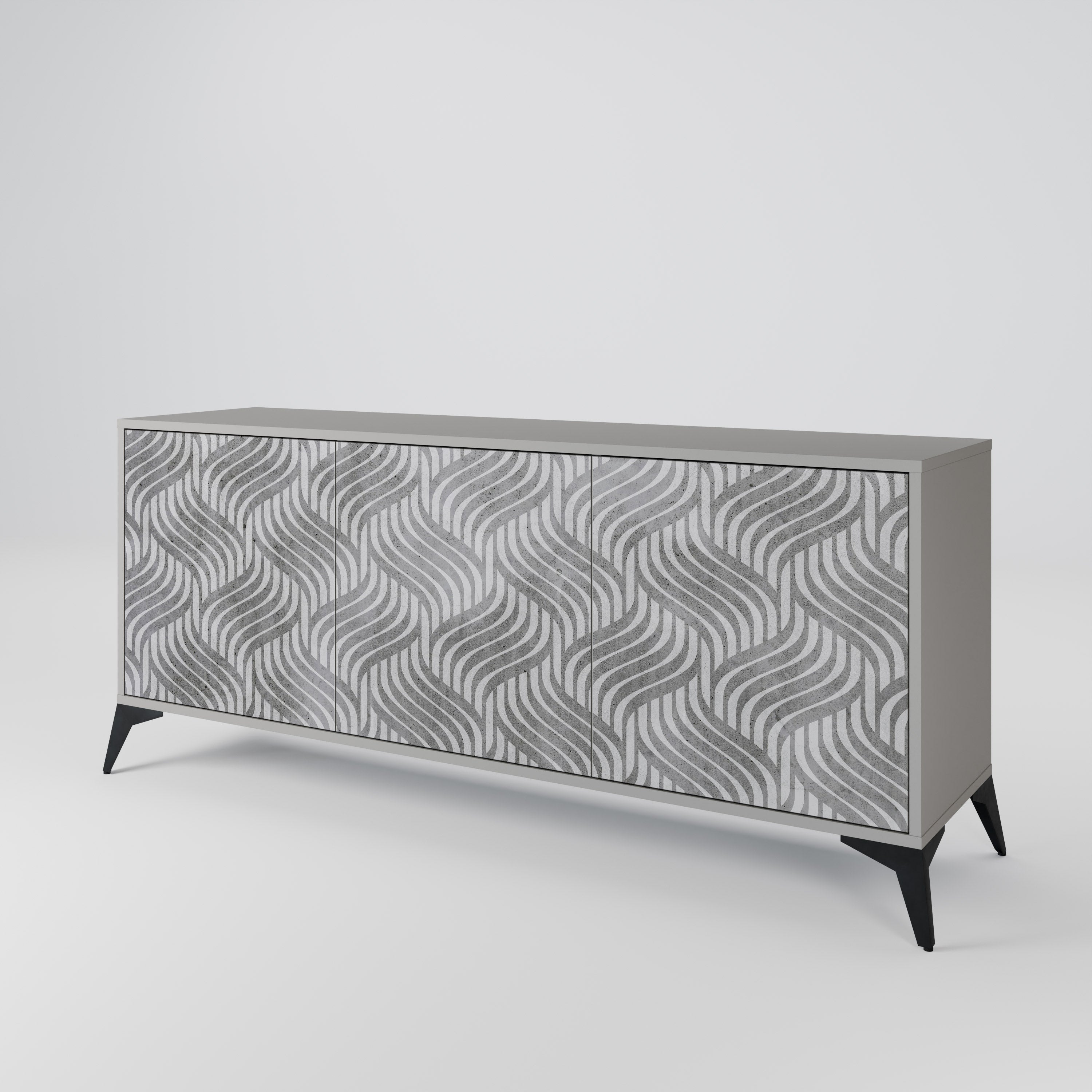 CONCRETE MOVEMENT 3-Door Sideboard in Grey Finish