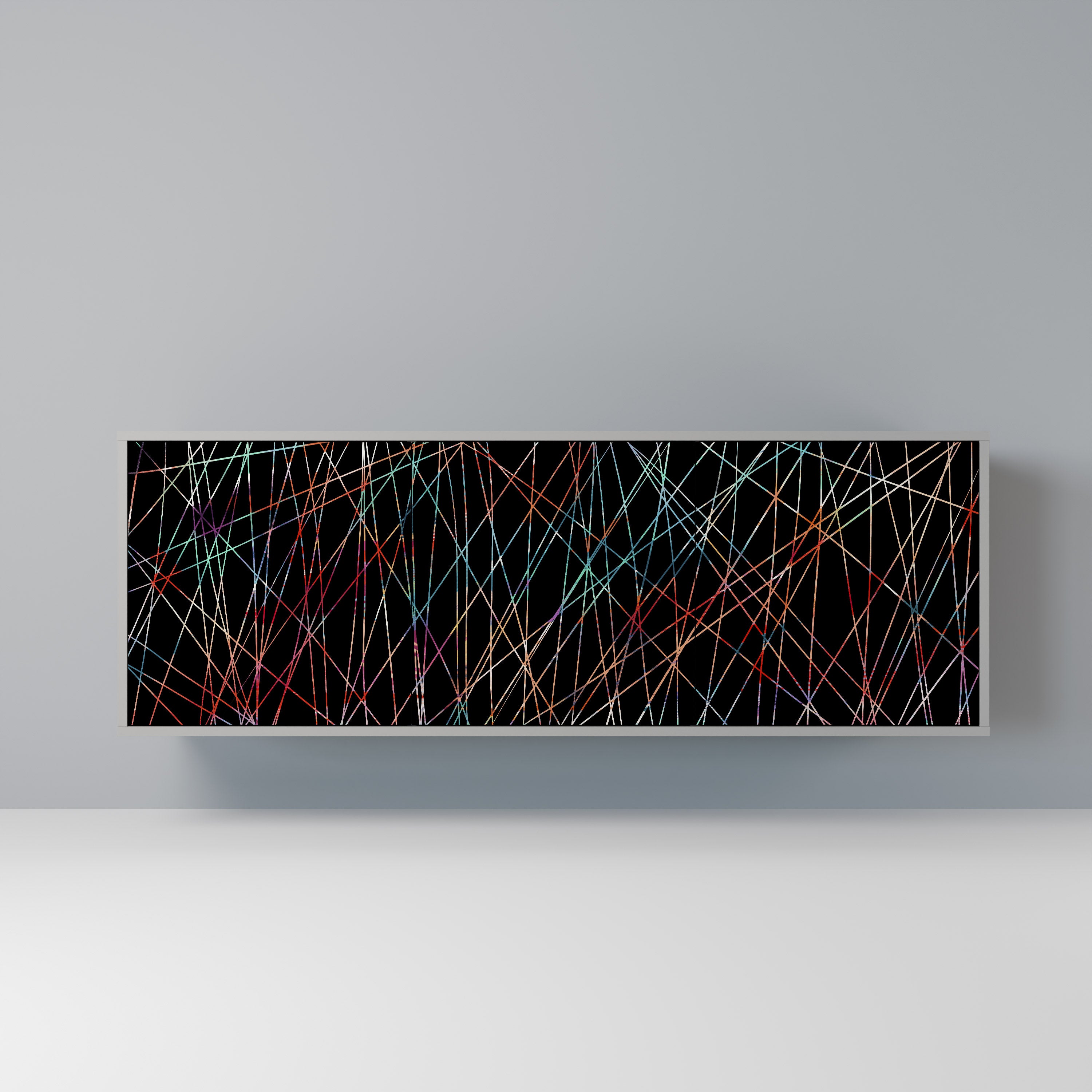 LUMINOUS SNARE 3-Door Sideboard in Grey Finish