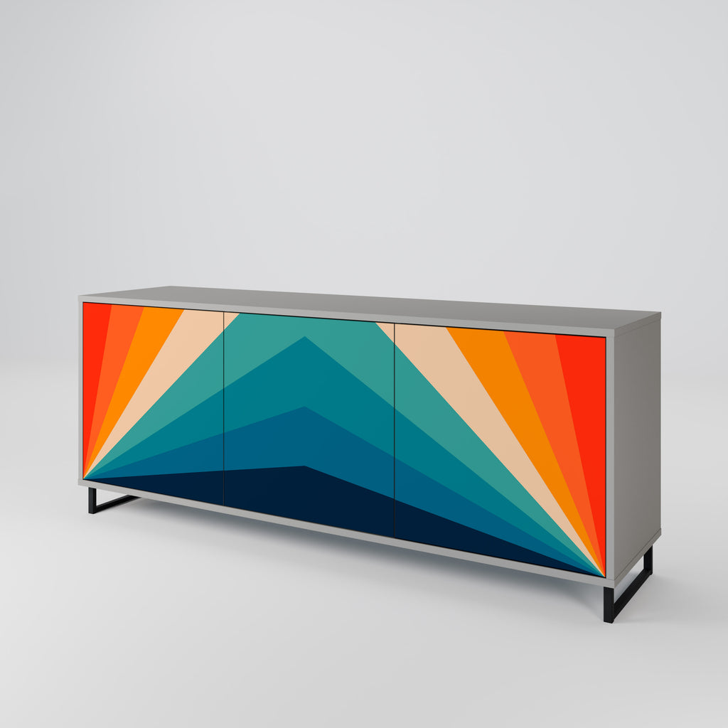 PRISM CONCUSSION 3-Door Sideboard in Grey Finish