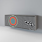 SPECTRA SHOWCASE Aparador de 3 Puertas en Acabado Gris