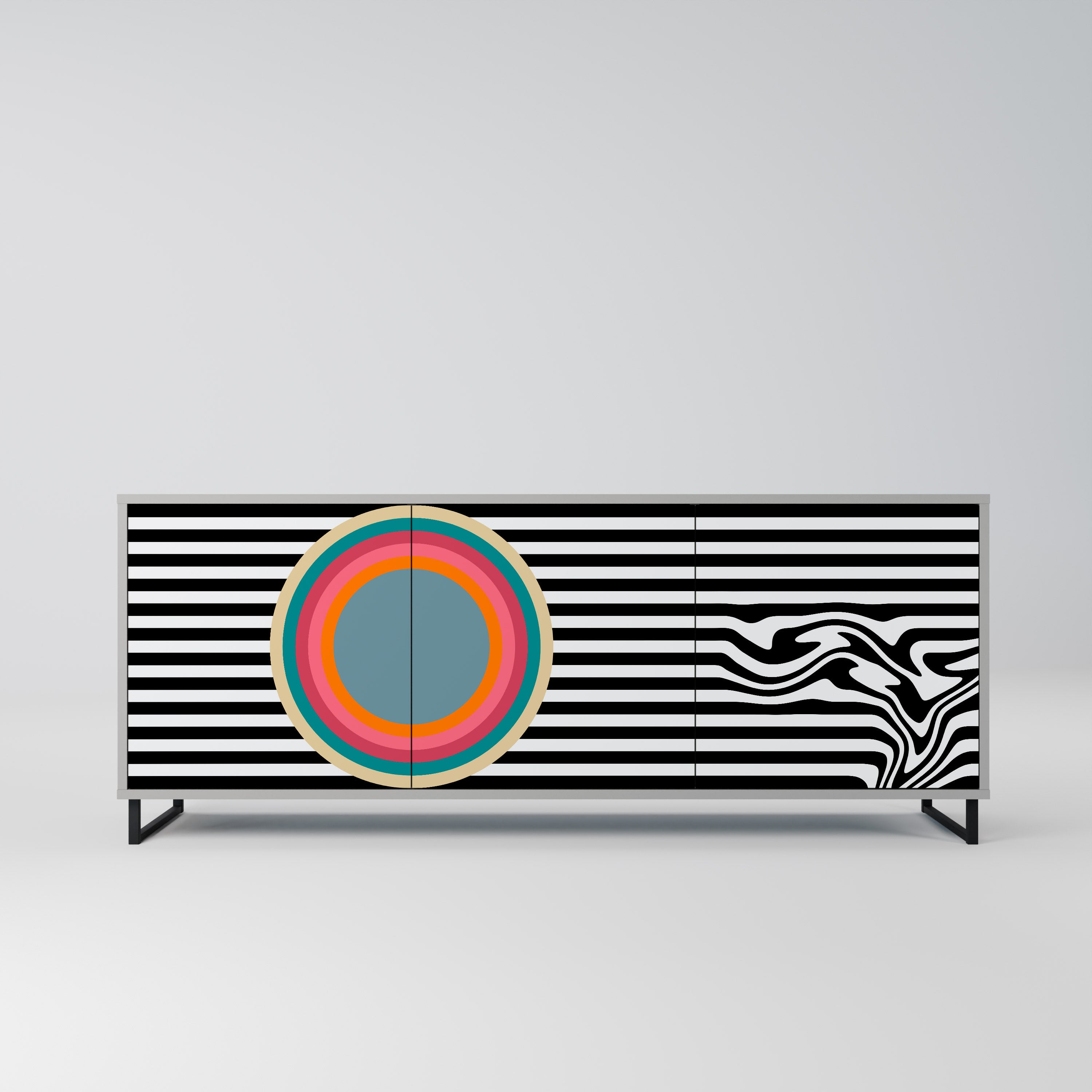 SPECTRA SHOWCASE 3-Door Sideboard in Grey Finish