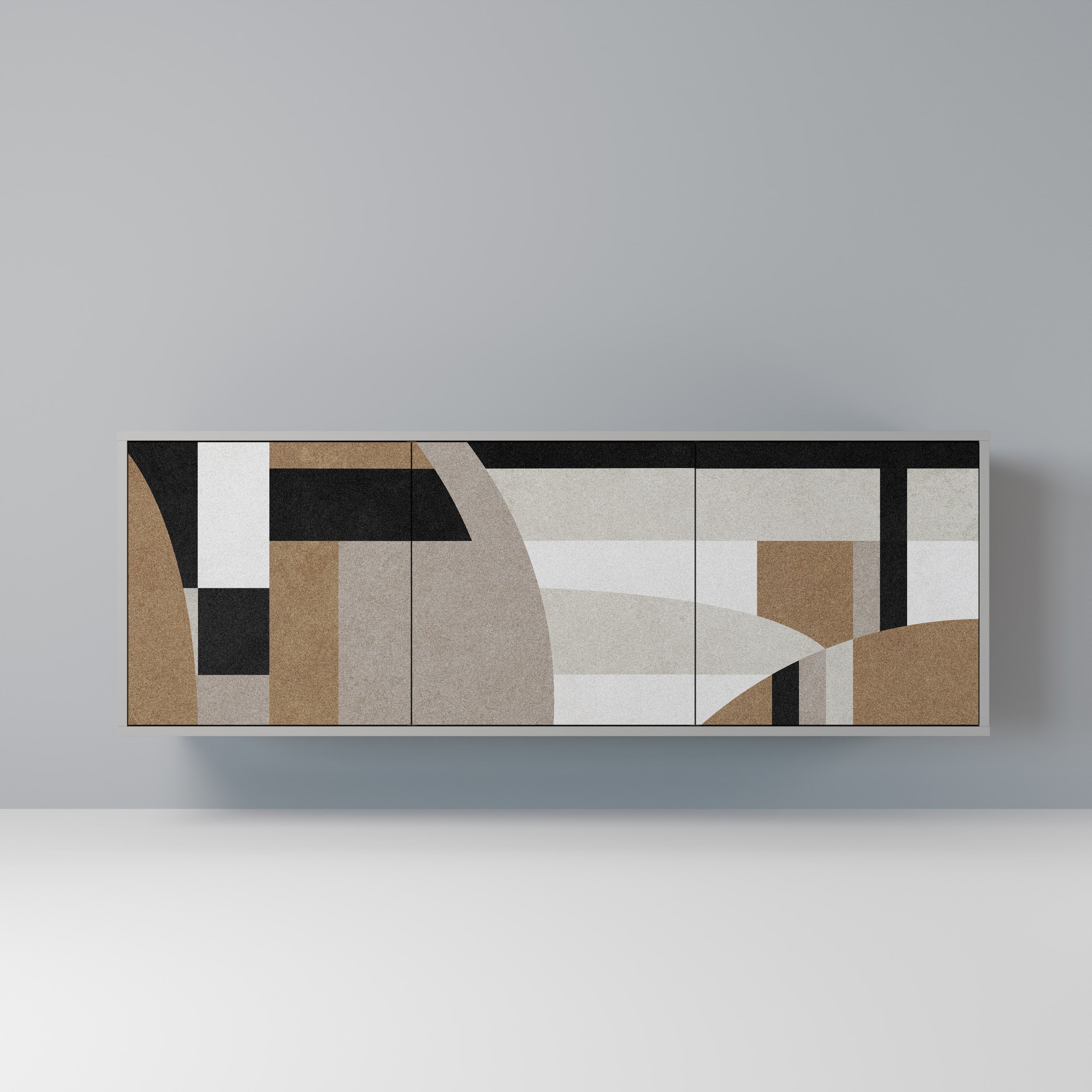 DELICATE MEMENTO 3-Door Sideboard in Grey Finish