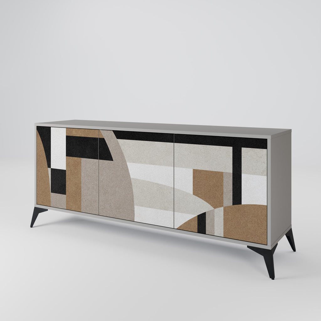 DELICATE MEMENTO 3-Door Sideboard in Grey Finish