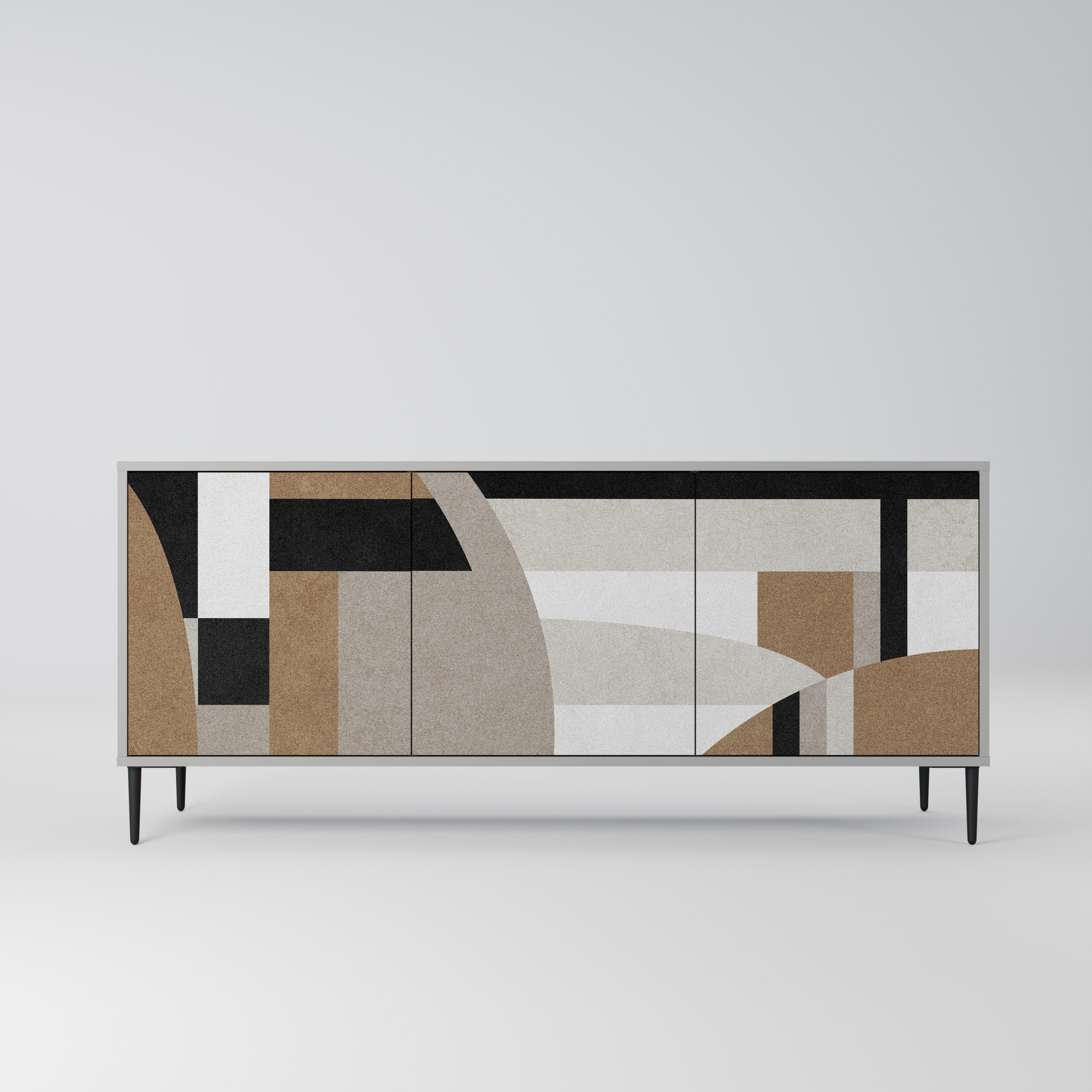 DELICATE MEMENTO 3-Door Sideboard in Grey Finish