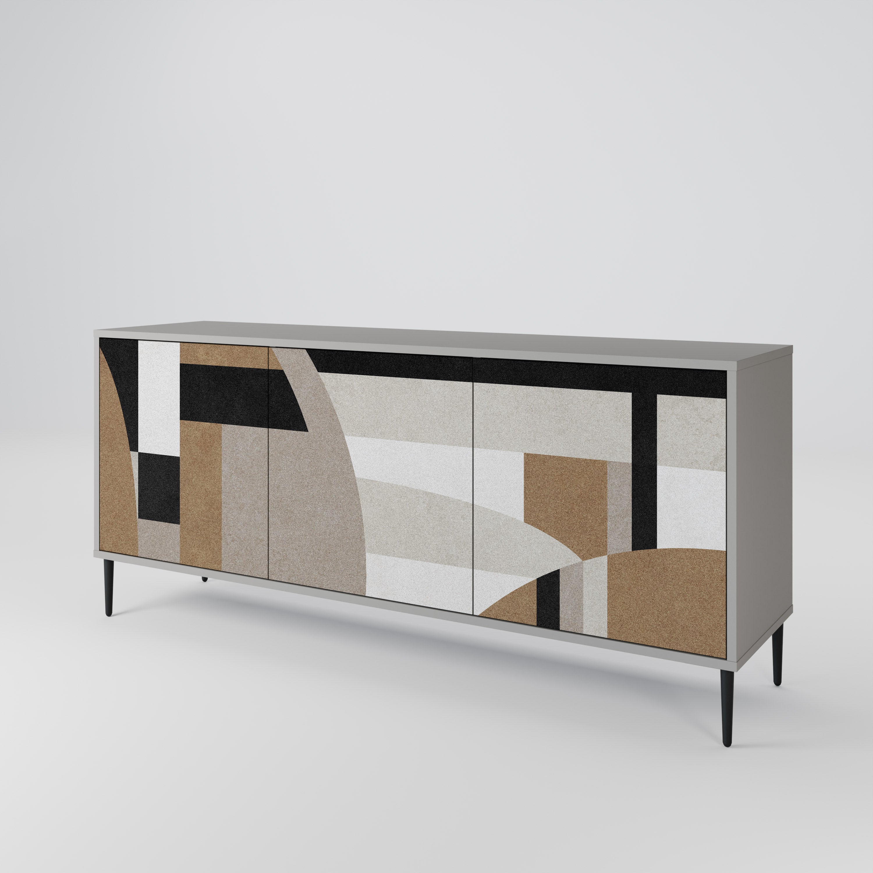 DELICATE MEMENTO 3-Door Sideboard in Grey Finish