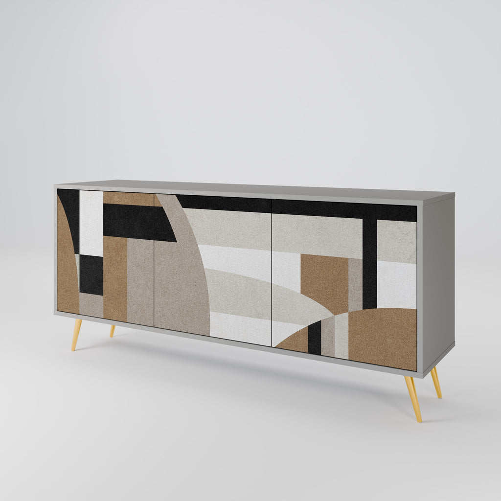 DELICATE MEMENTO 3-Door Sideboard in Grey Finish