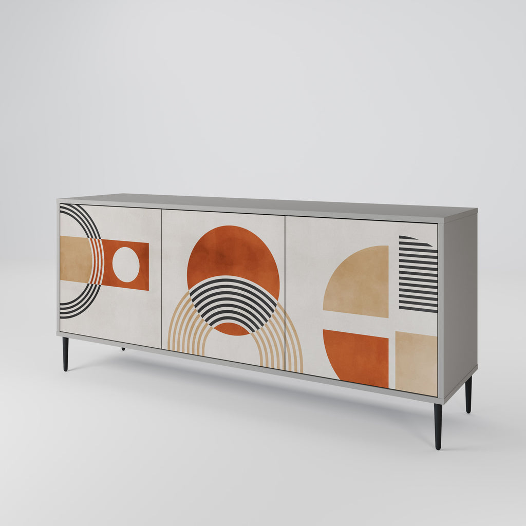 SPACE AROUND 3-Door Sideboard in Grey Finish