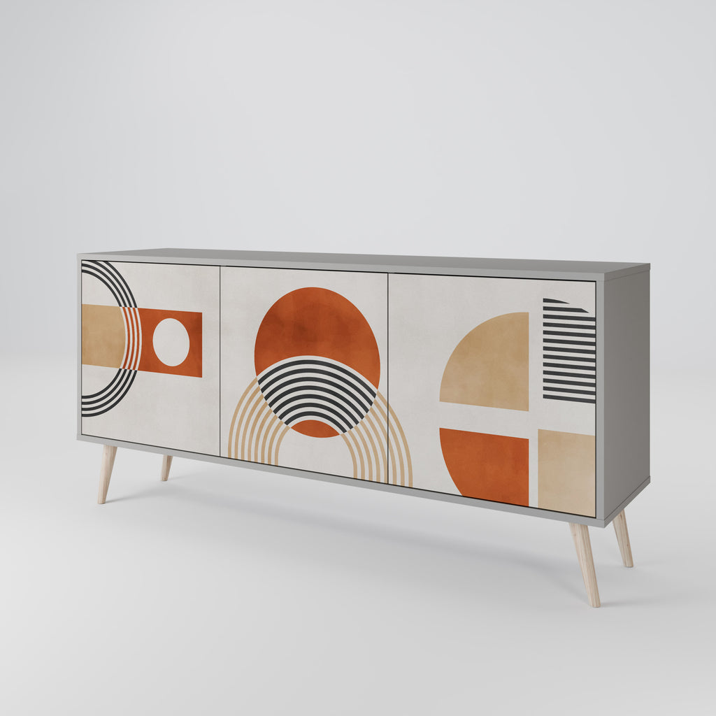 SPACE AROUND 3-Door Sideboard in Grey Finish