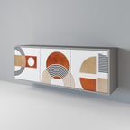 CIRCLE RHYTM Aparador de 3 Puertas en Acabado Gris