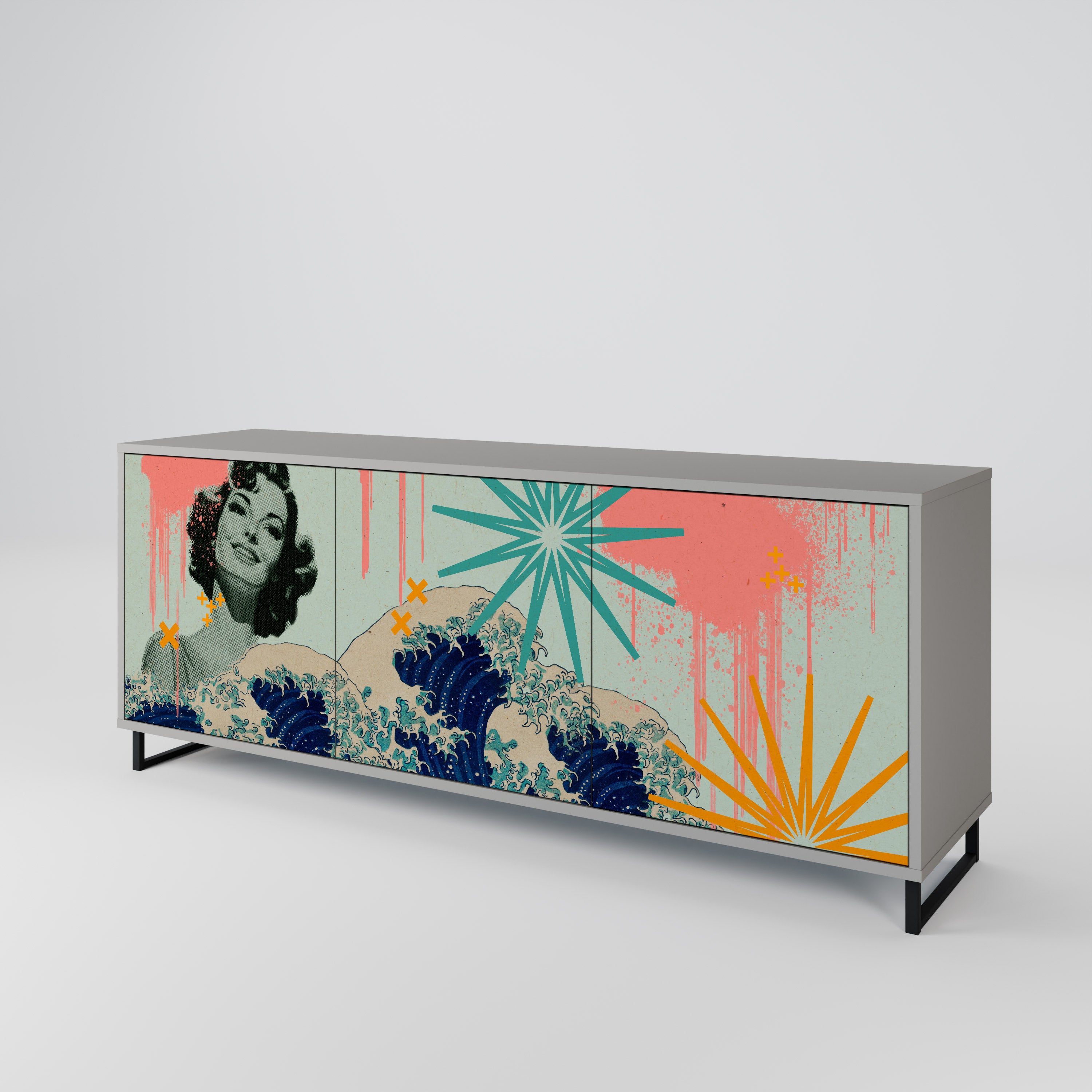 KANAGAWA BEAUTY 3-Door Sideboard