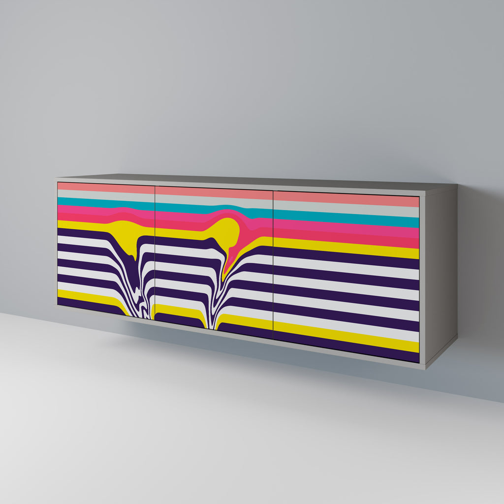 Aparador TONE COLLAPSE de 3 puertas en acabado gris