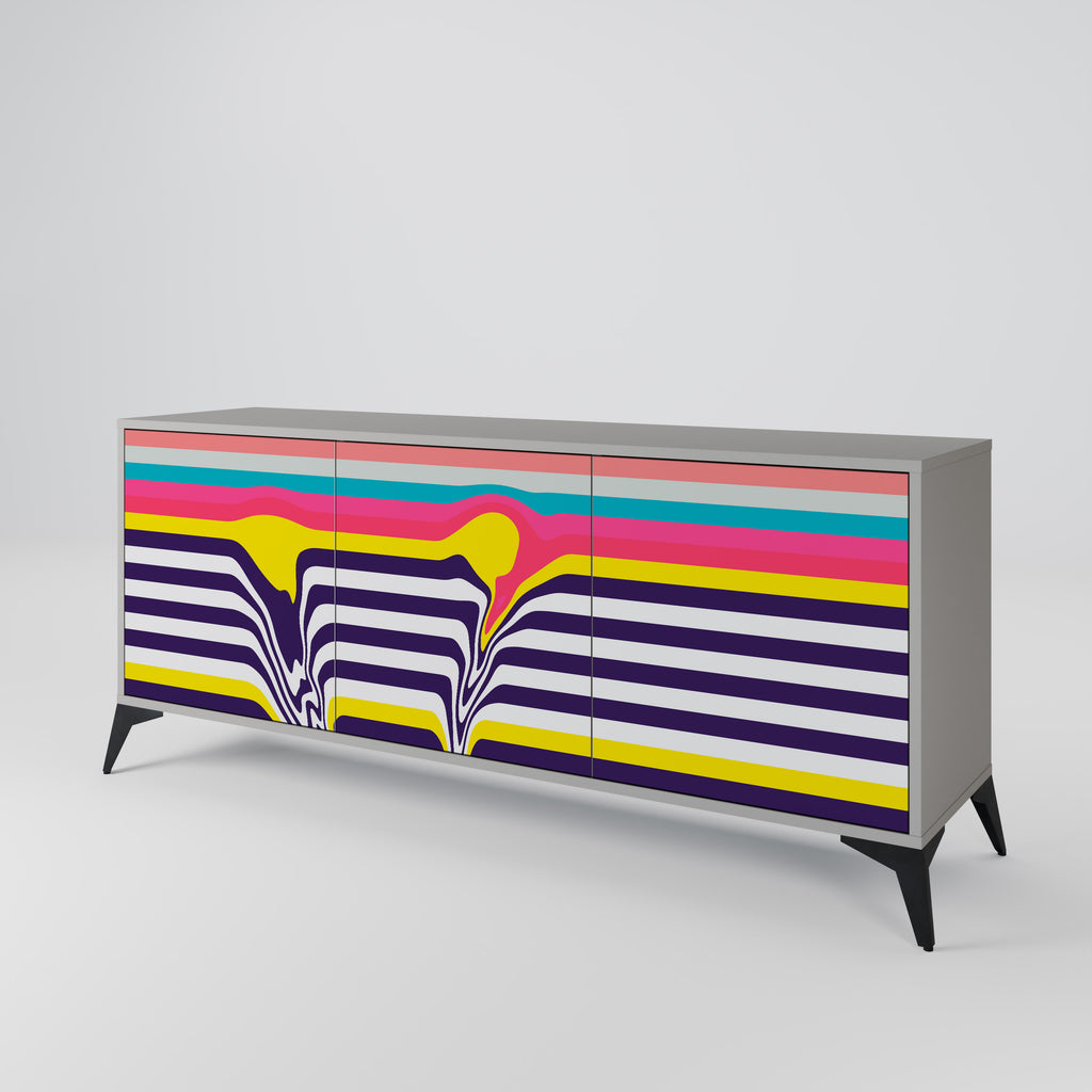 Aparador TONE COLLAPSE de 3 puertas en acabado gris