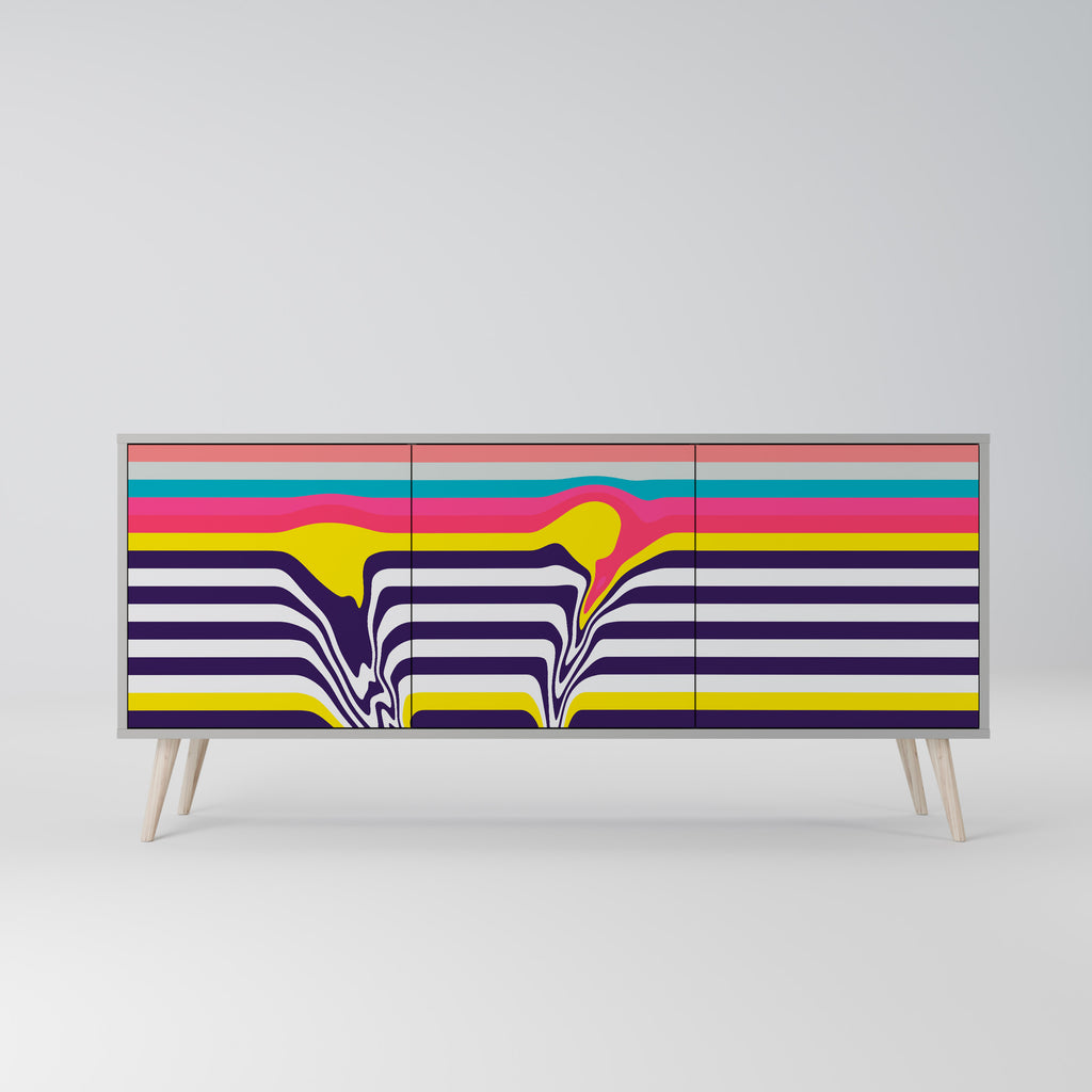 Aparador TONE COLLAPSE de 3 puertas en acabado gris