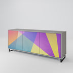 BRIGHT GEOMETRY 3-Door Sideboard in Grey Finish