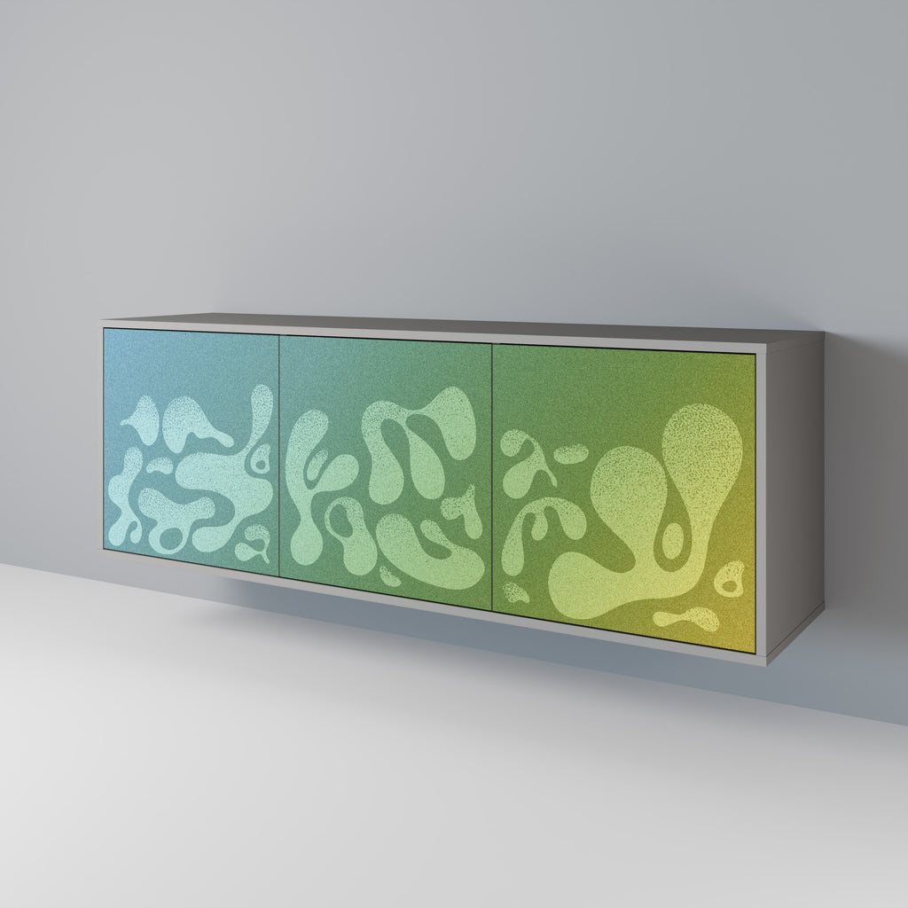 Aparador IRREGULAR BLUE de 3 puertas en acabado gris