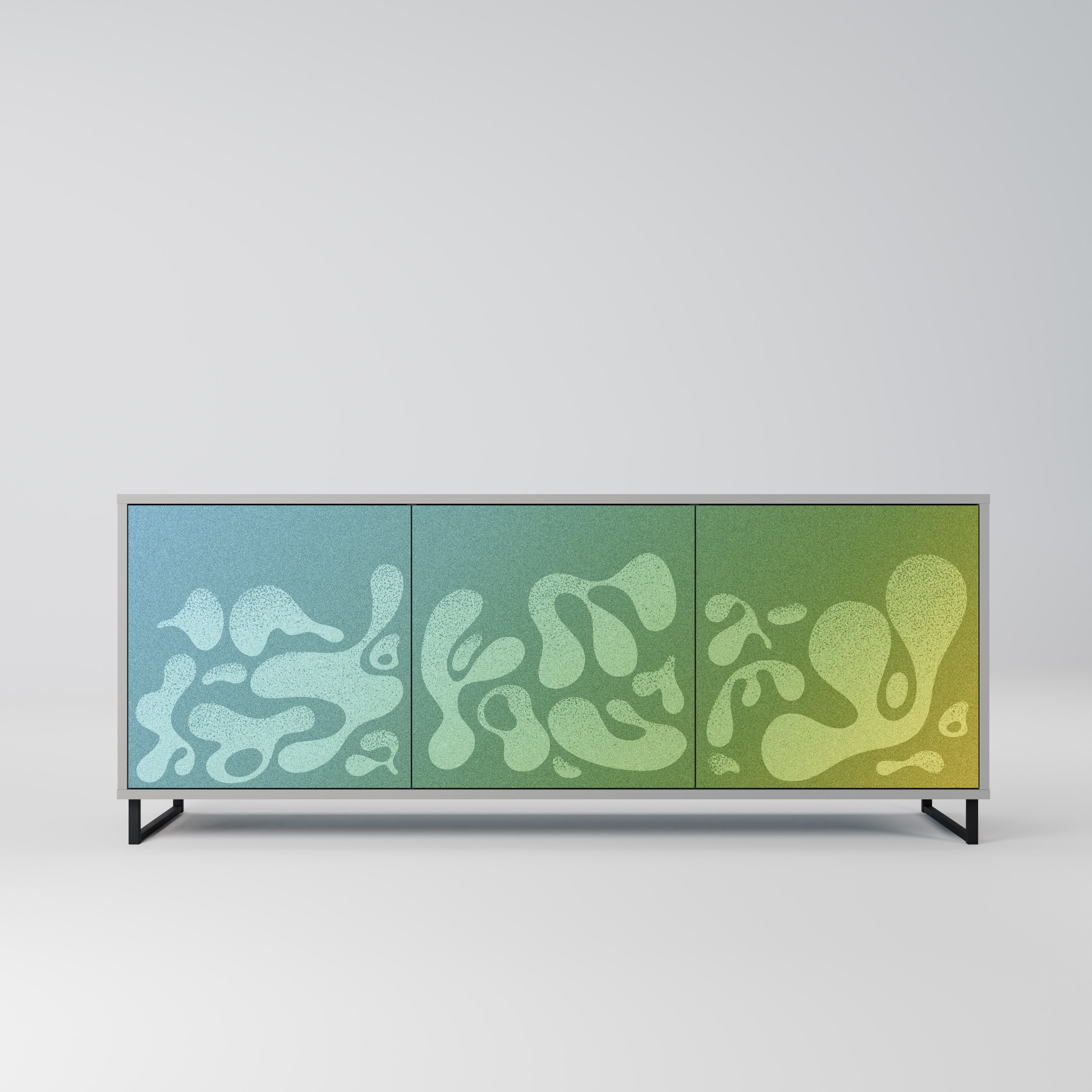 IRREGULAR BLUE 3-Door Sideboard in Grey Finish