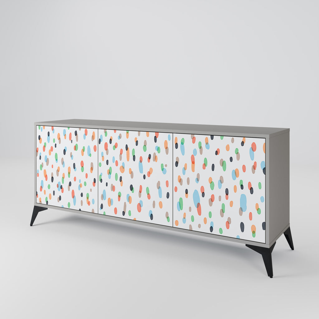 ENERGETIC SPOTS 3-Door Sideboard in Grey Finish