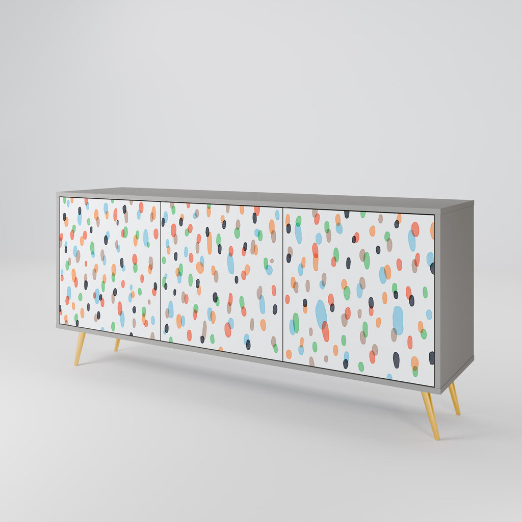 ENERGETIC SPOTS 3-Door Sideboard in Grey Finish