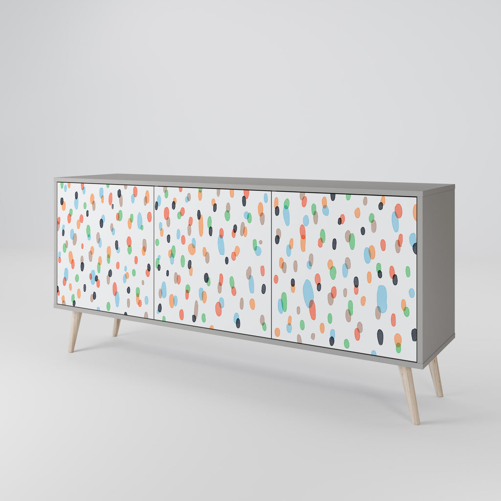 ENERGETIC SPOTS 3-Door Sideboard in Grey Finish