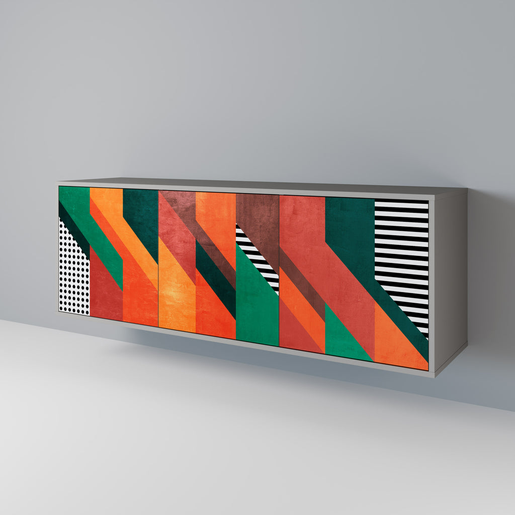 Aparador MAKESHIFT ARTISTRY de 3 puertas con acabado gris