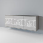 THAI GRAY Aparador de 3 Puertas en Acabado Gris