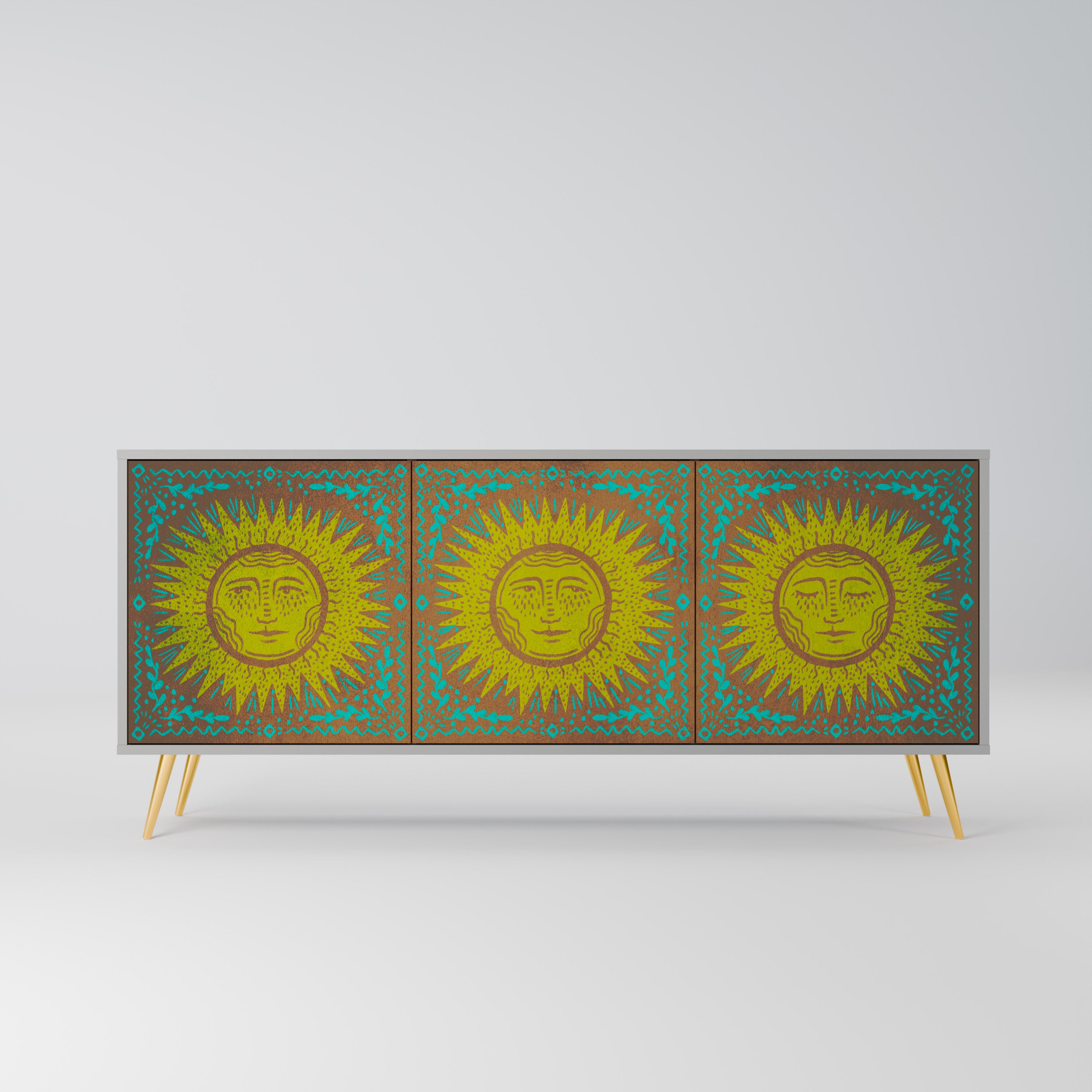 SUNSHINE EULOGY 3-Door Sideboard in Grey Finish