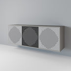 POLYGON ILLUSION Aparador de 3 Puertas en Acabado Gris