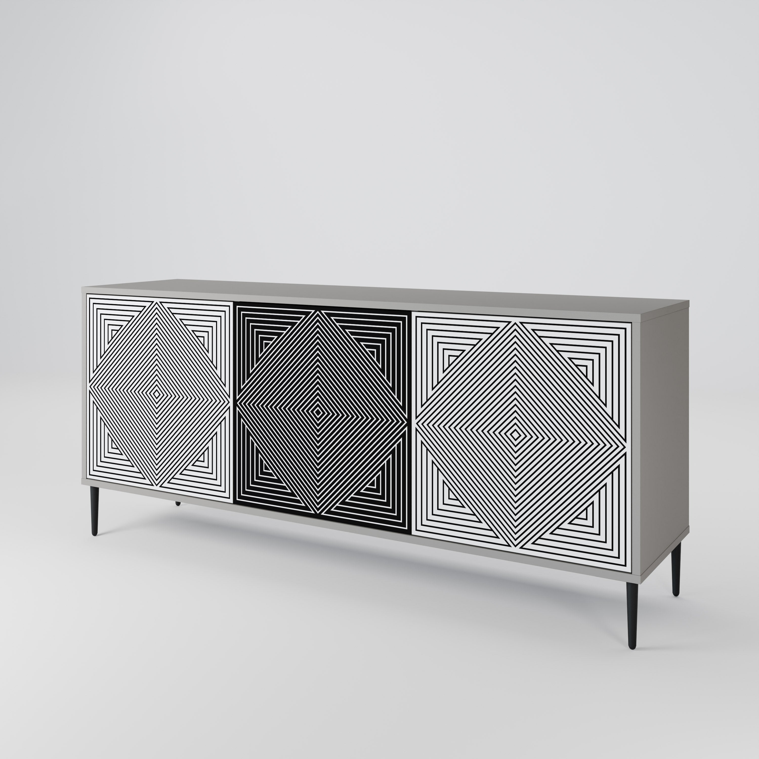 POLYGON ILLUSION 3-Door Sideboard