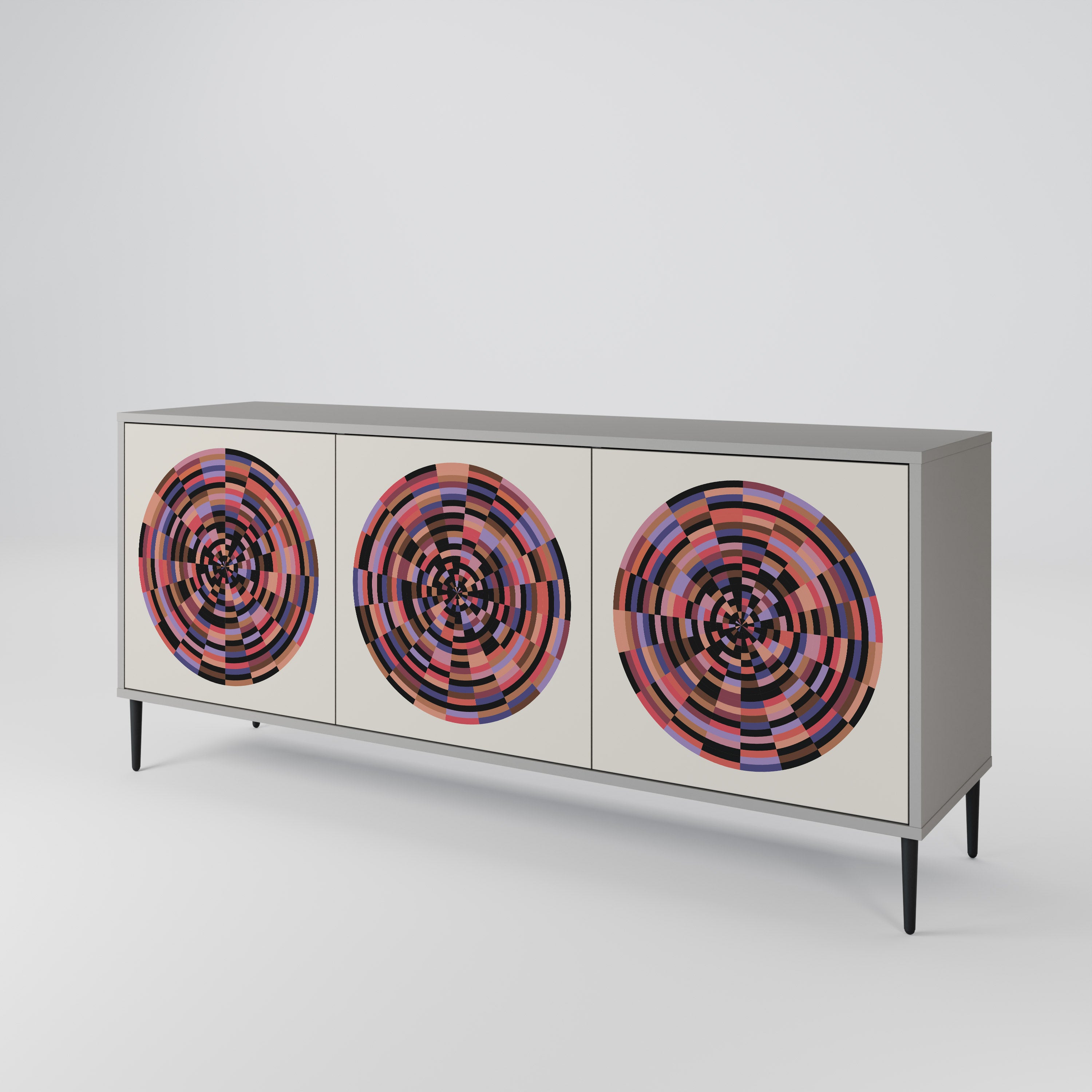 BROWN CIRCLES 3-Door Sideboard