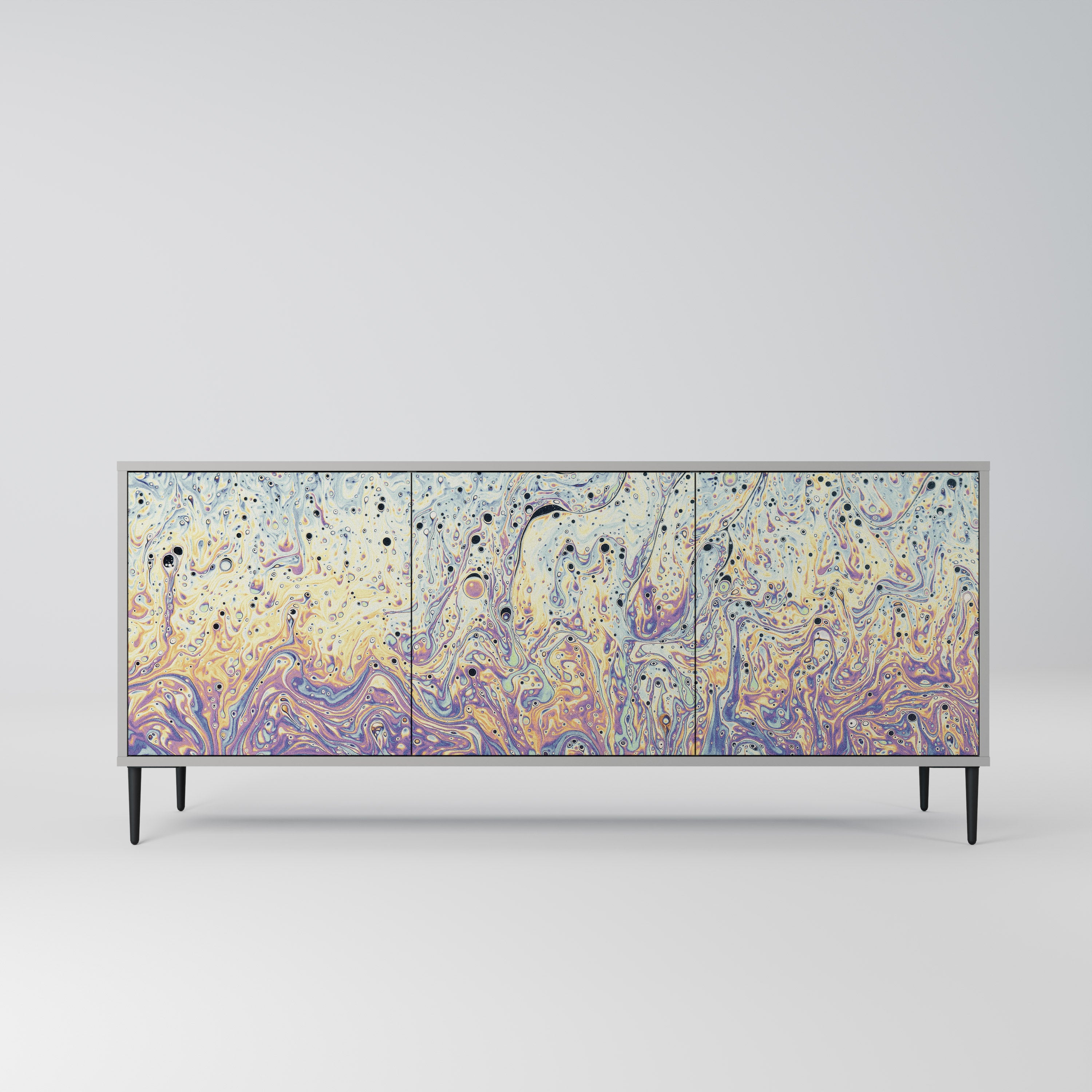 MOSAIC OF COLORS 3-Door Sideboard in Grey Finish