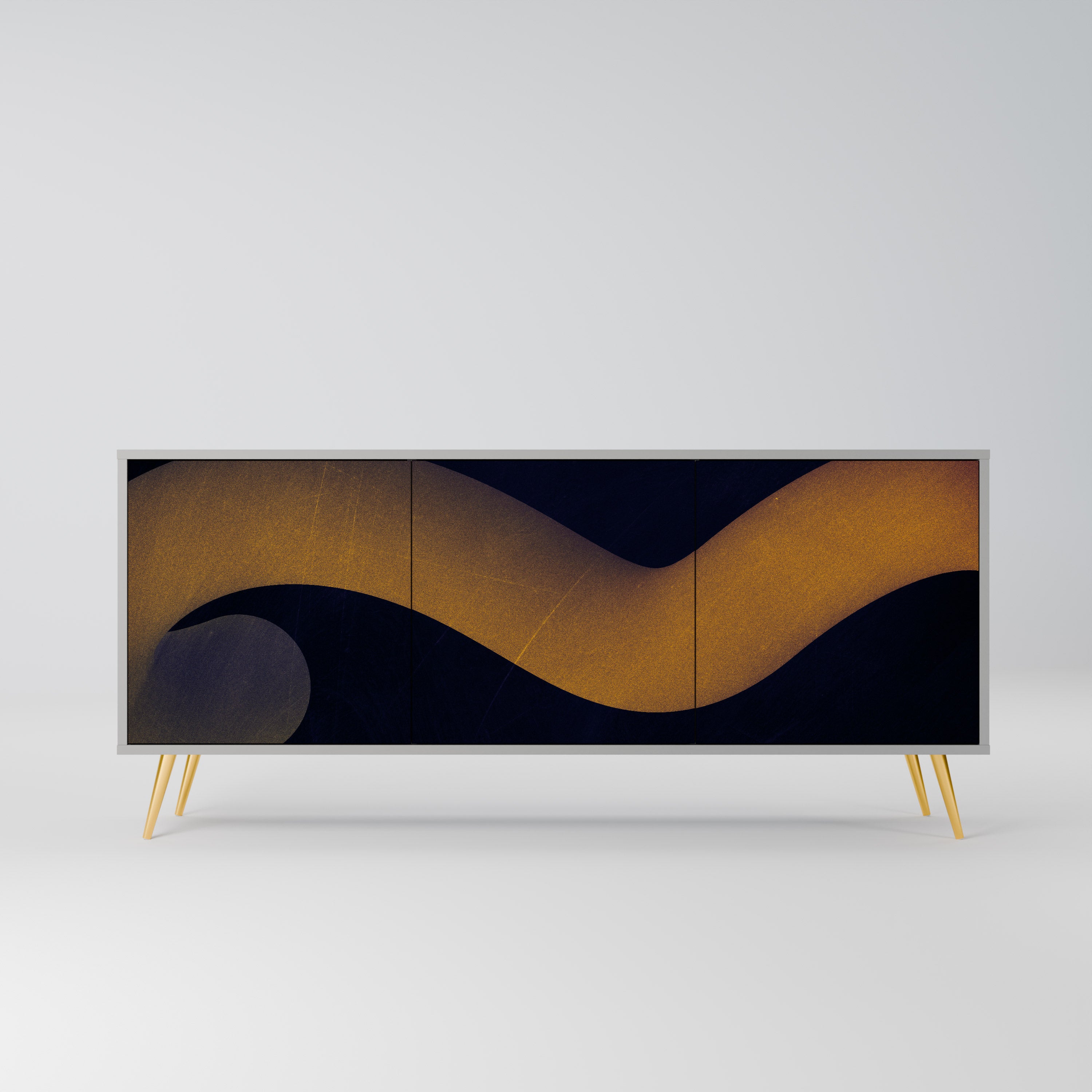 HOLLOW TIME 3-Door Sideboard in Grey Finish