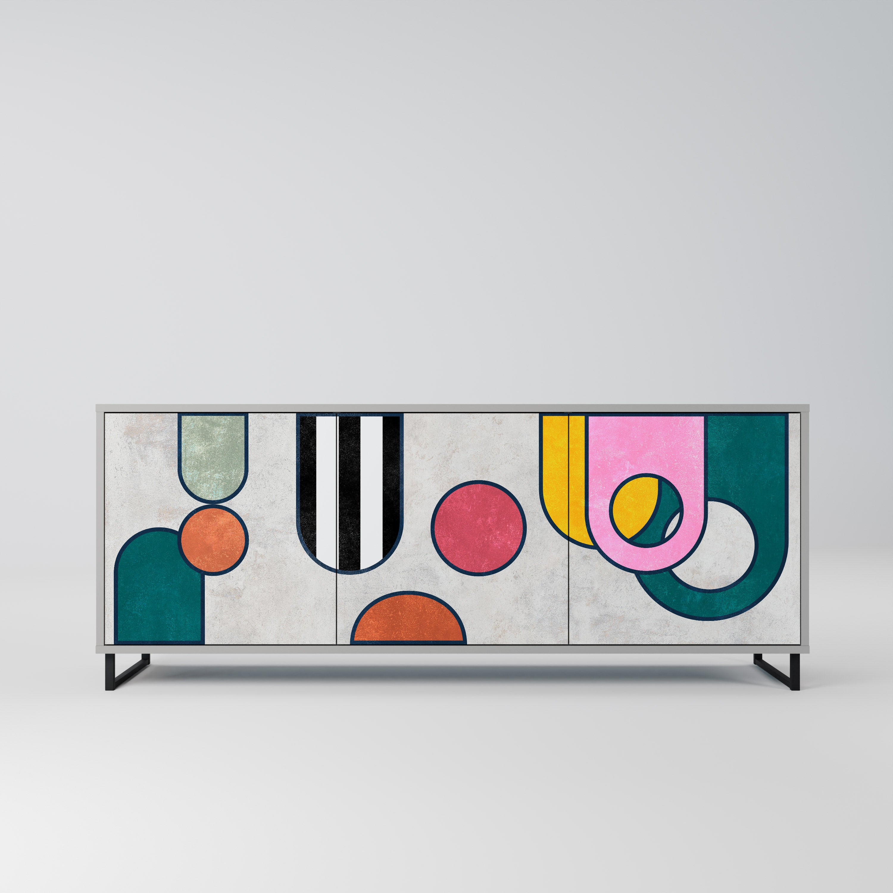 COOL STORY 3-Door Sideboard in Grey Finish