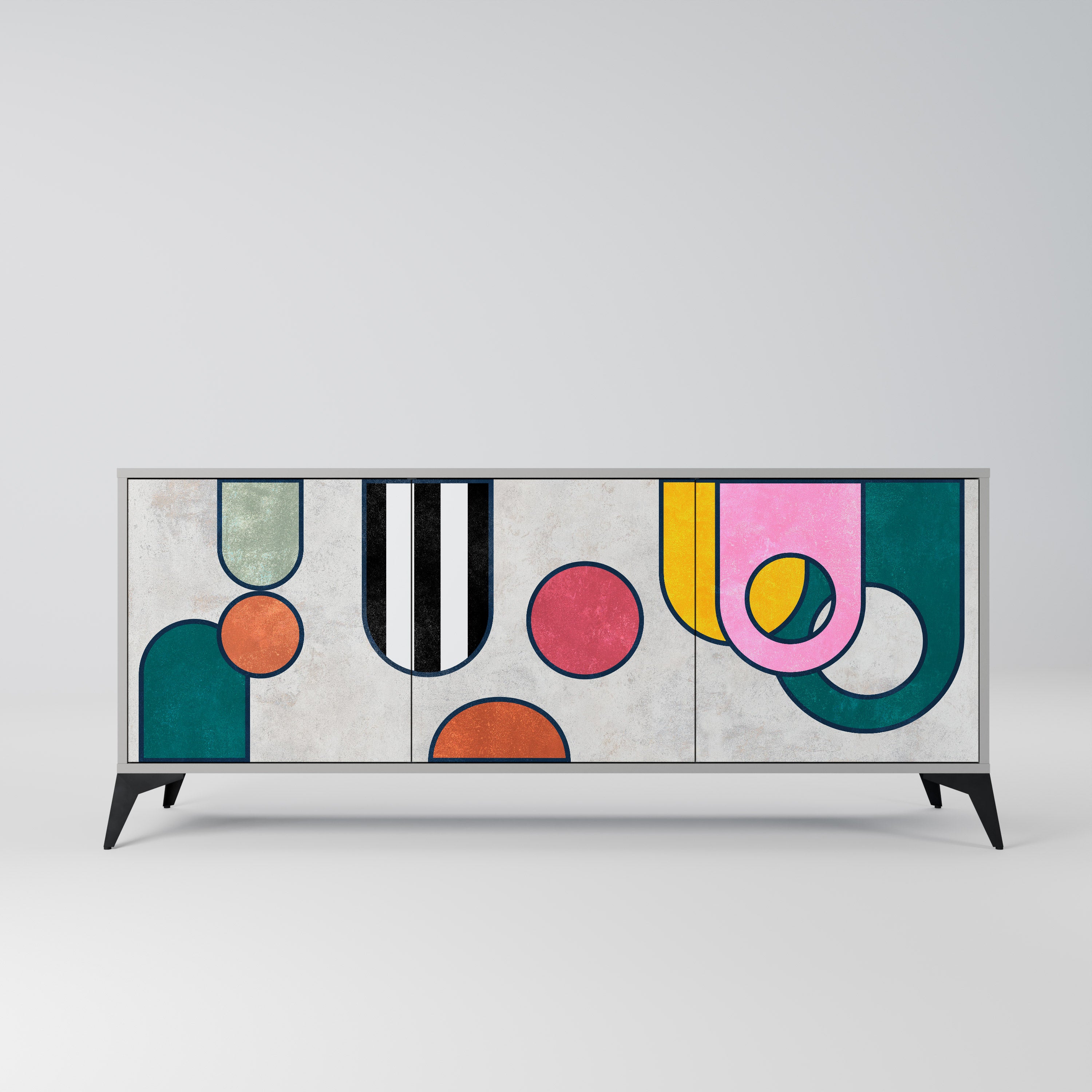 COOL STORY 3-Door Sideboard in Grey Finish