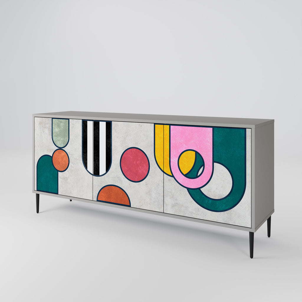 COOL STORY 3-Door Sideboard in Grey Finish