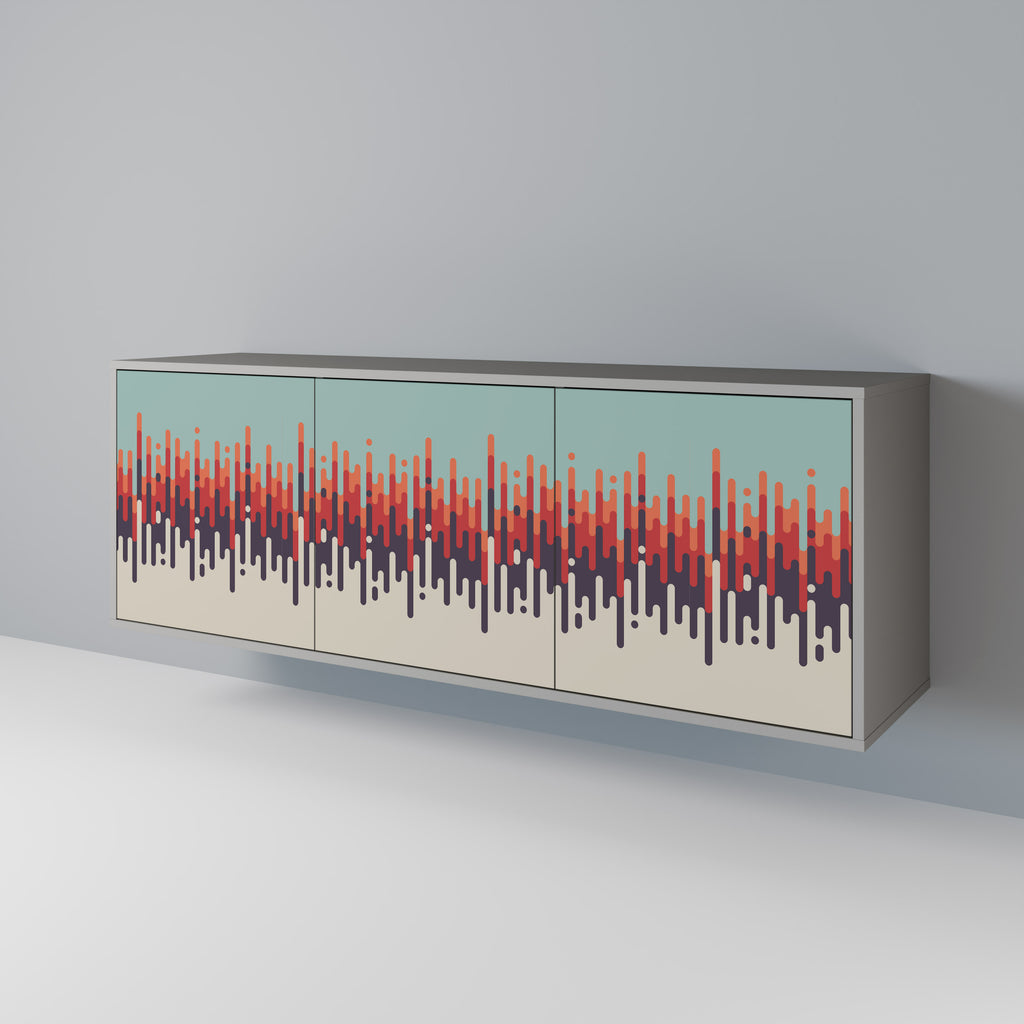 CHROMA CONTOURS 3-Door Sideboard in Grey Finish