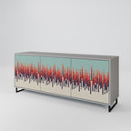 CHROMA CONTOURS Aparador de 3 Puertas en Acabado Gris