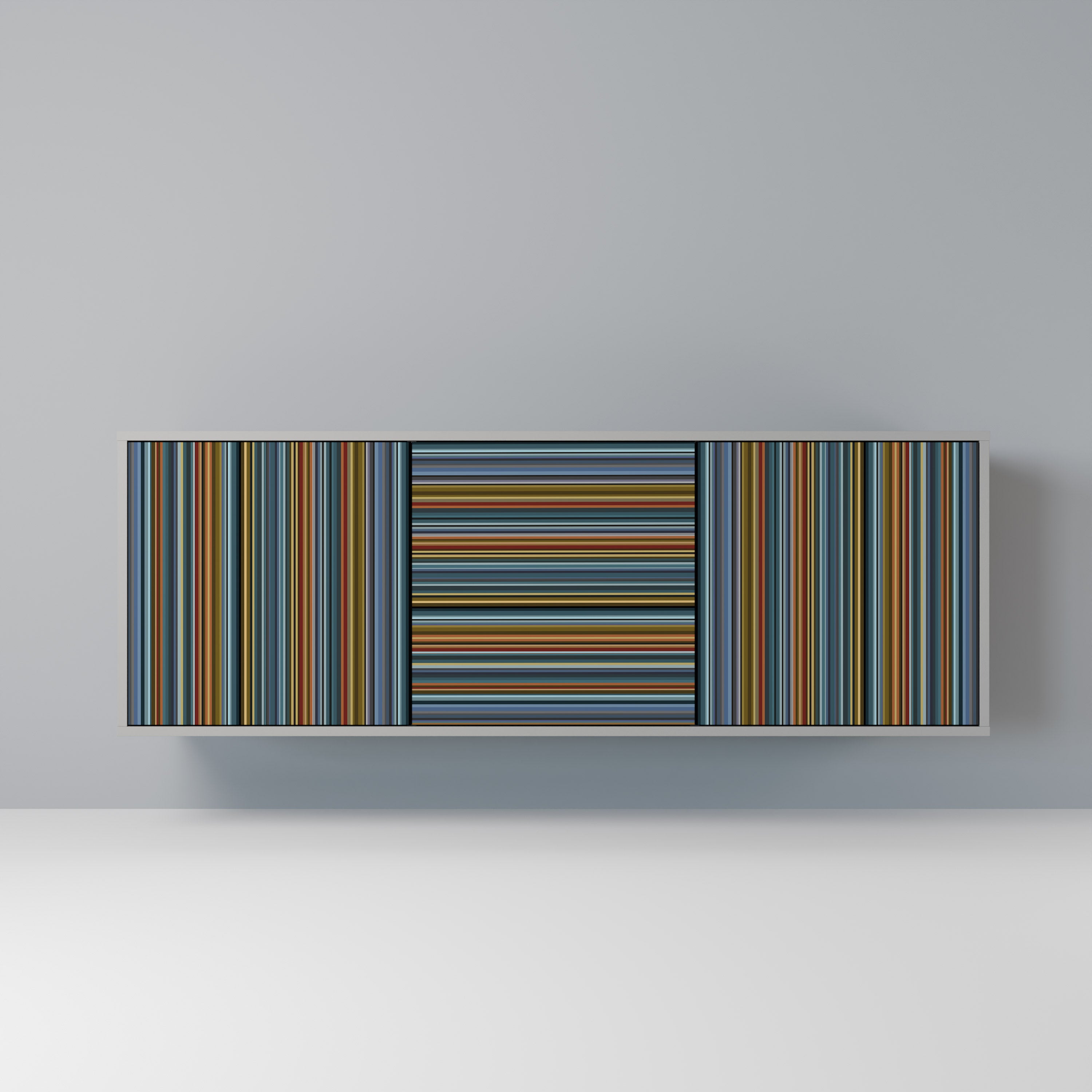 LINEOUT SPECTRUM 3-Door Sideboard in Grey Finish