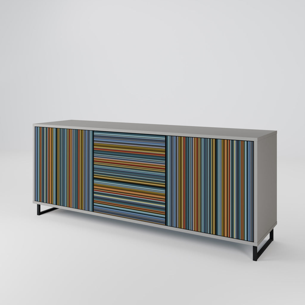 LINEOUT SPECTRUM 3-Door Sideboard in Grey Finish