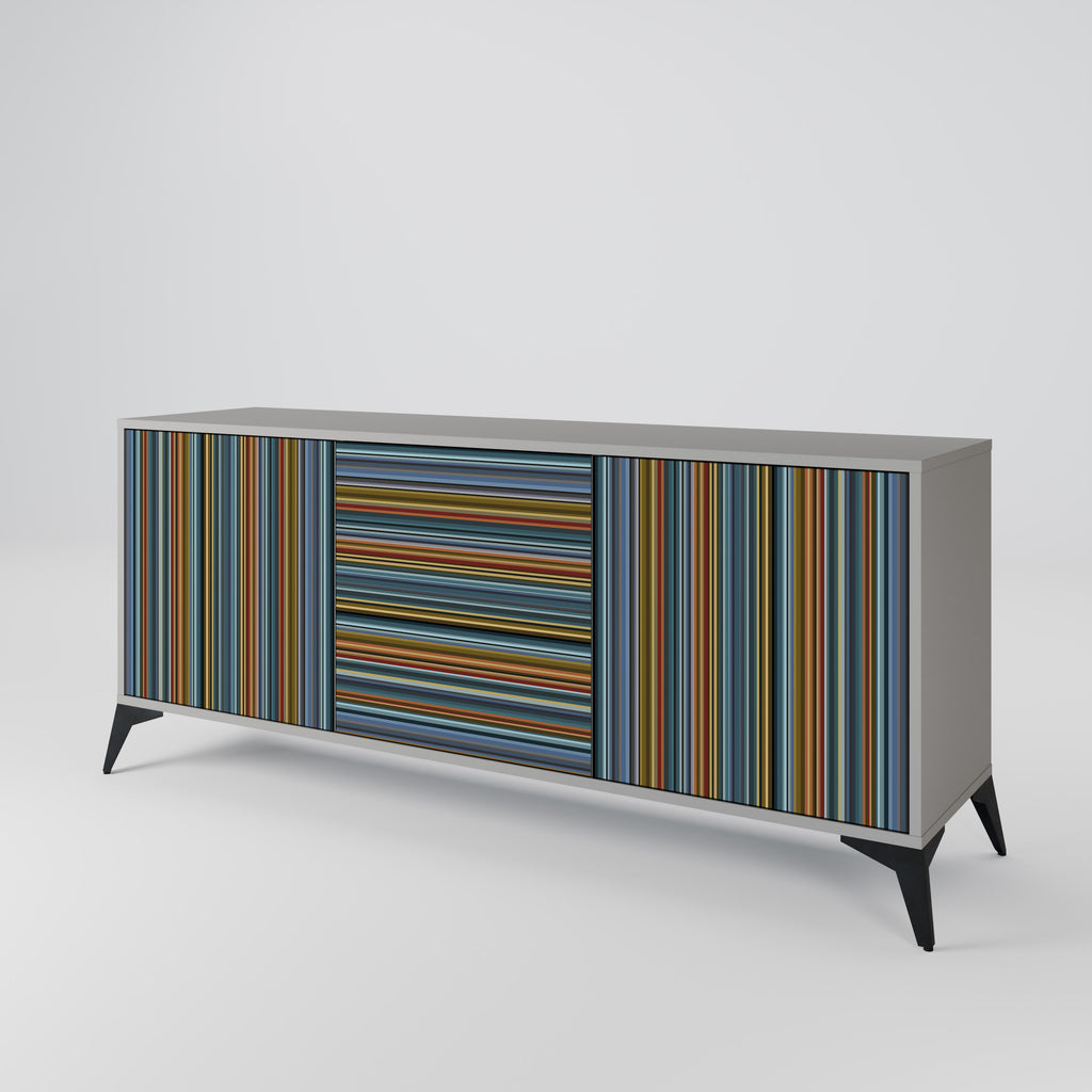 LINEOUT SPECTRUM 3-Door Sideboard in Grey Finish