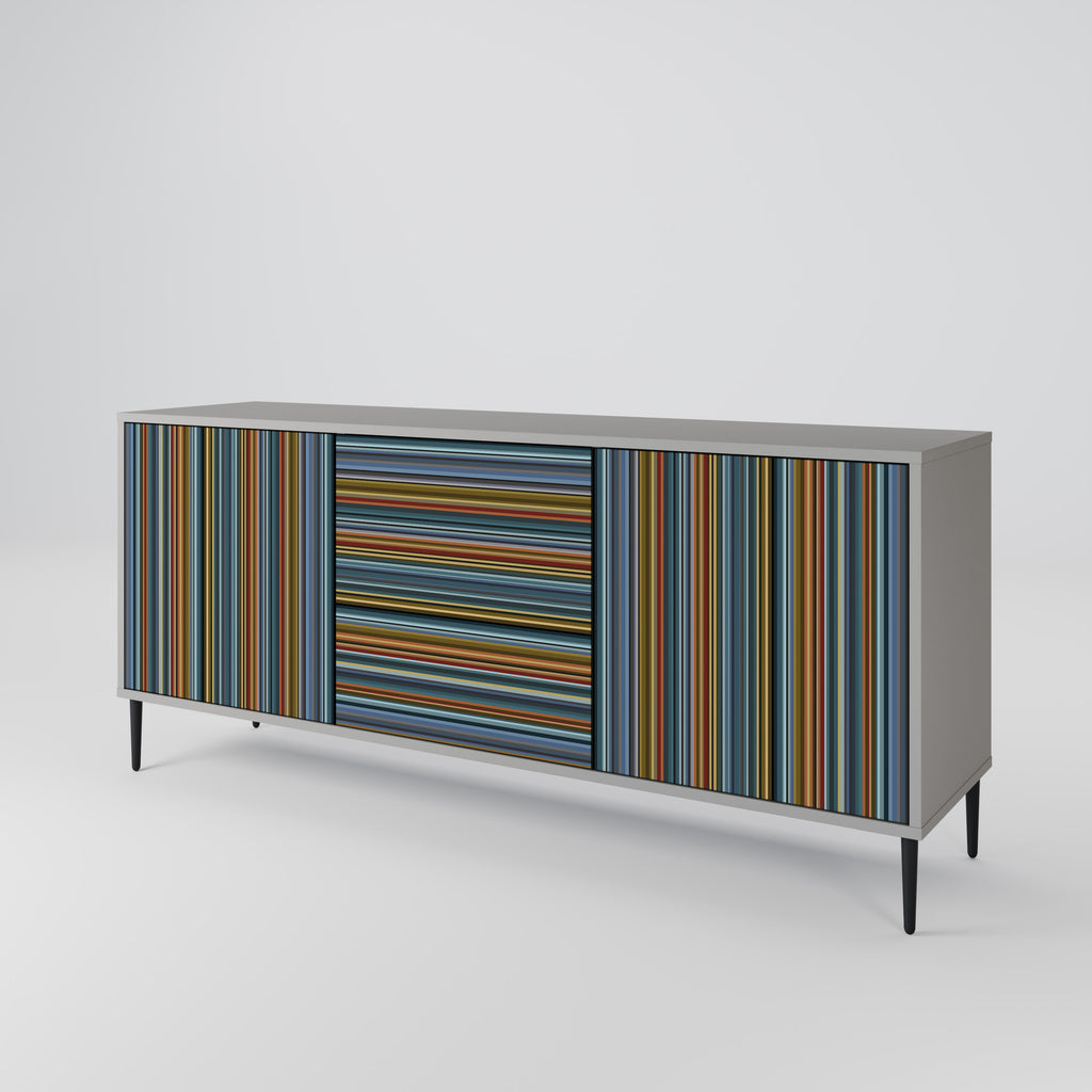 LINEOUT SPECTRUM 3-Door Sideboard in Grey Finish