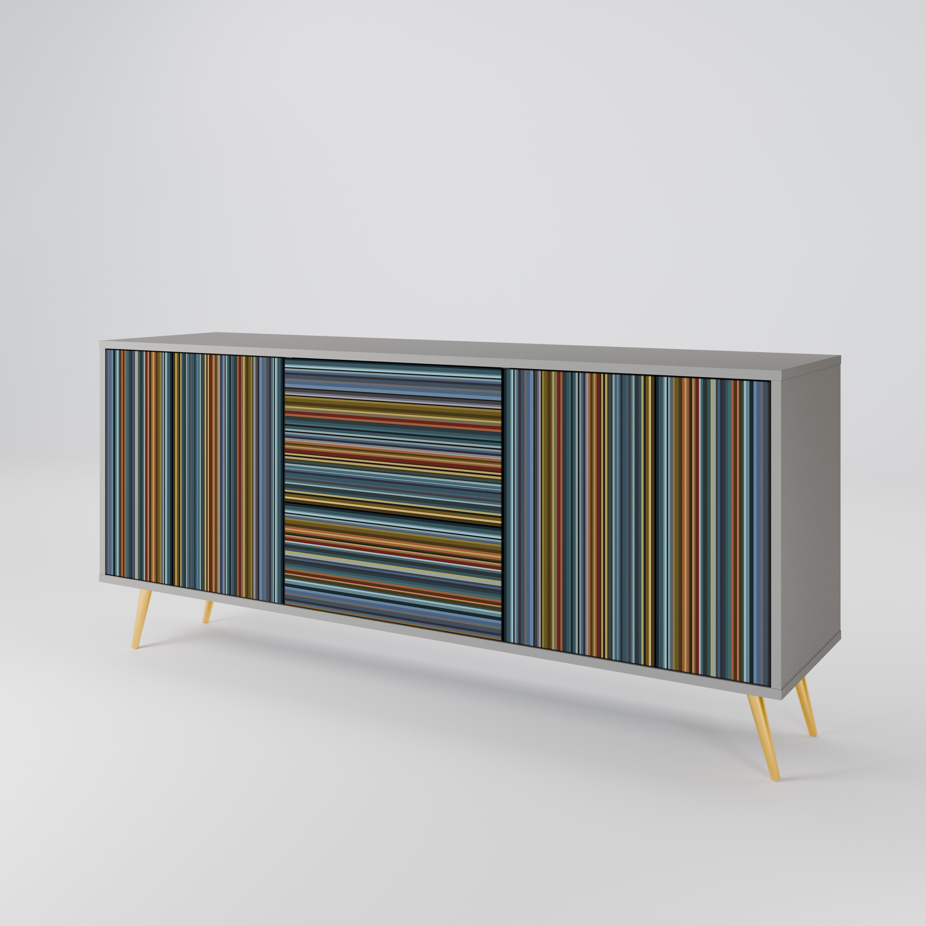 LINEOUT SPECTRUM 3-Door Sideboard in Grey Finish