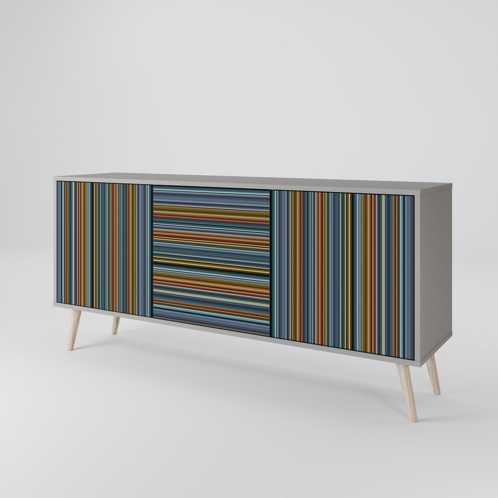 LINEOUT SPECTRUM 3-Door Sideboard in Grey Finish