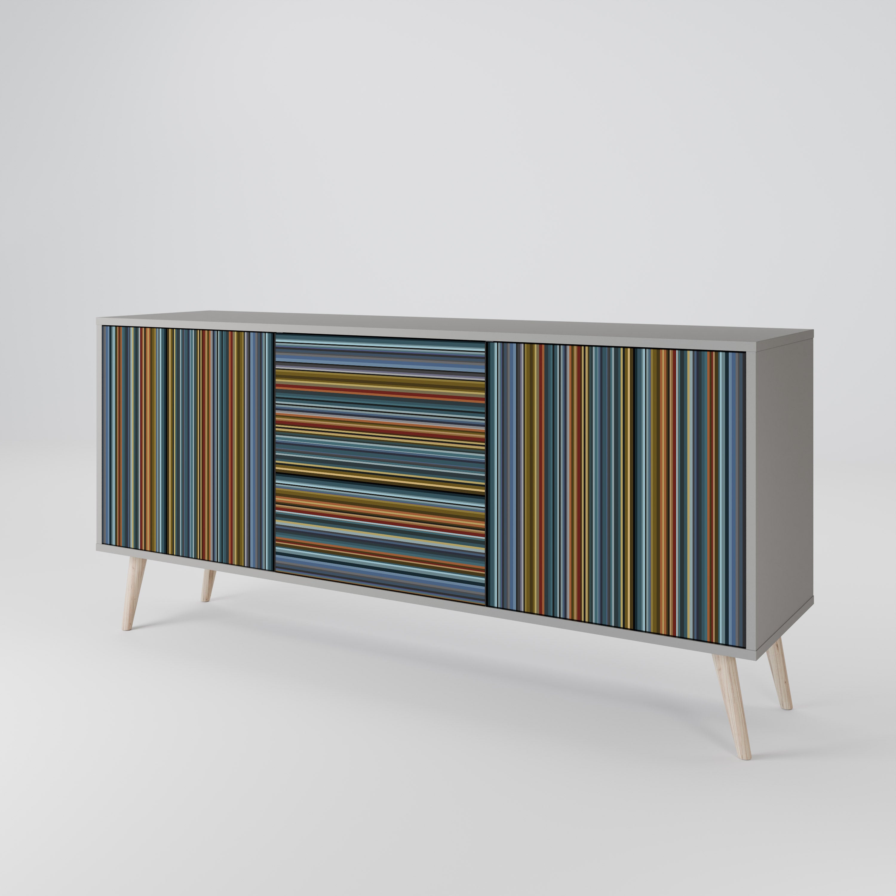 LINEOUT SPECTRUM 3-Door Sideboard in Grey Finish