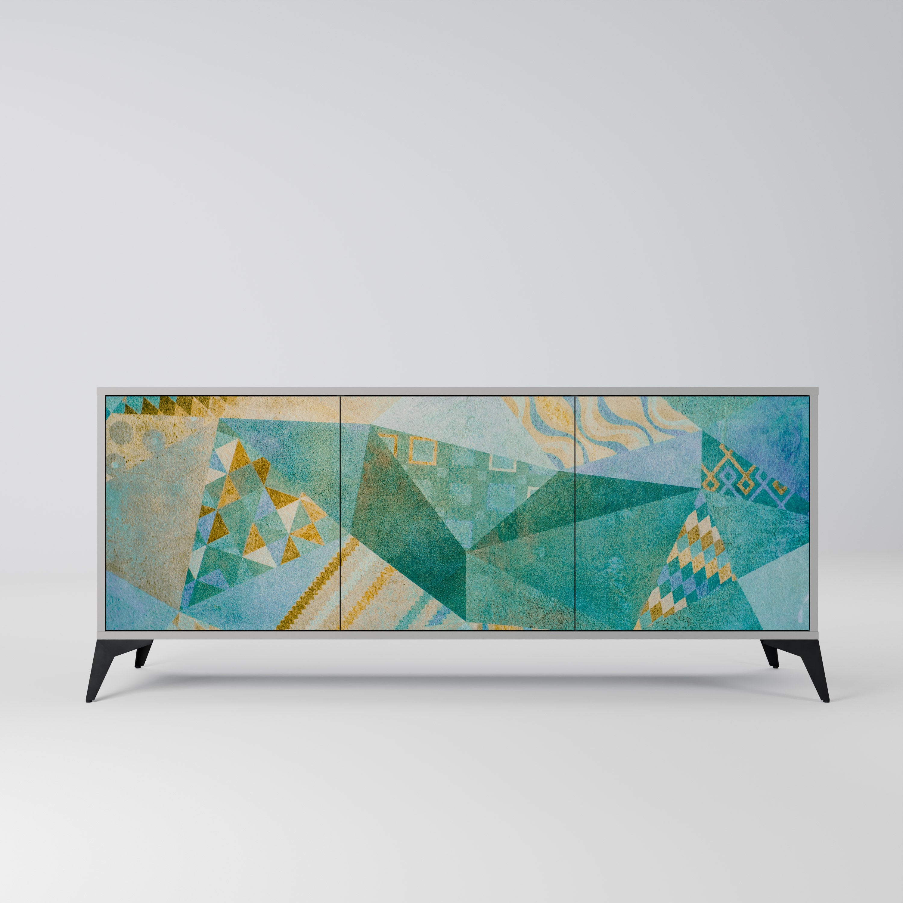 SPECTRUM SPLENDOR 3-Door Sideboard in Grey Finish