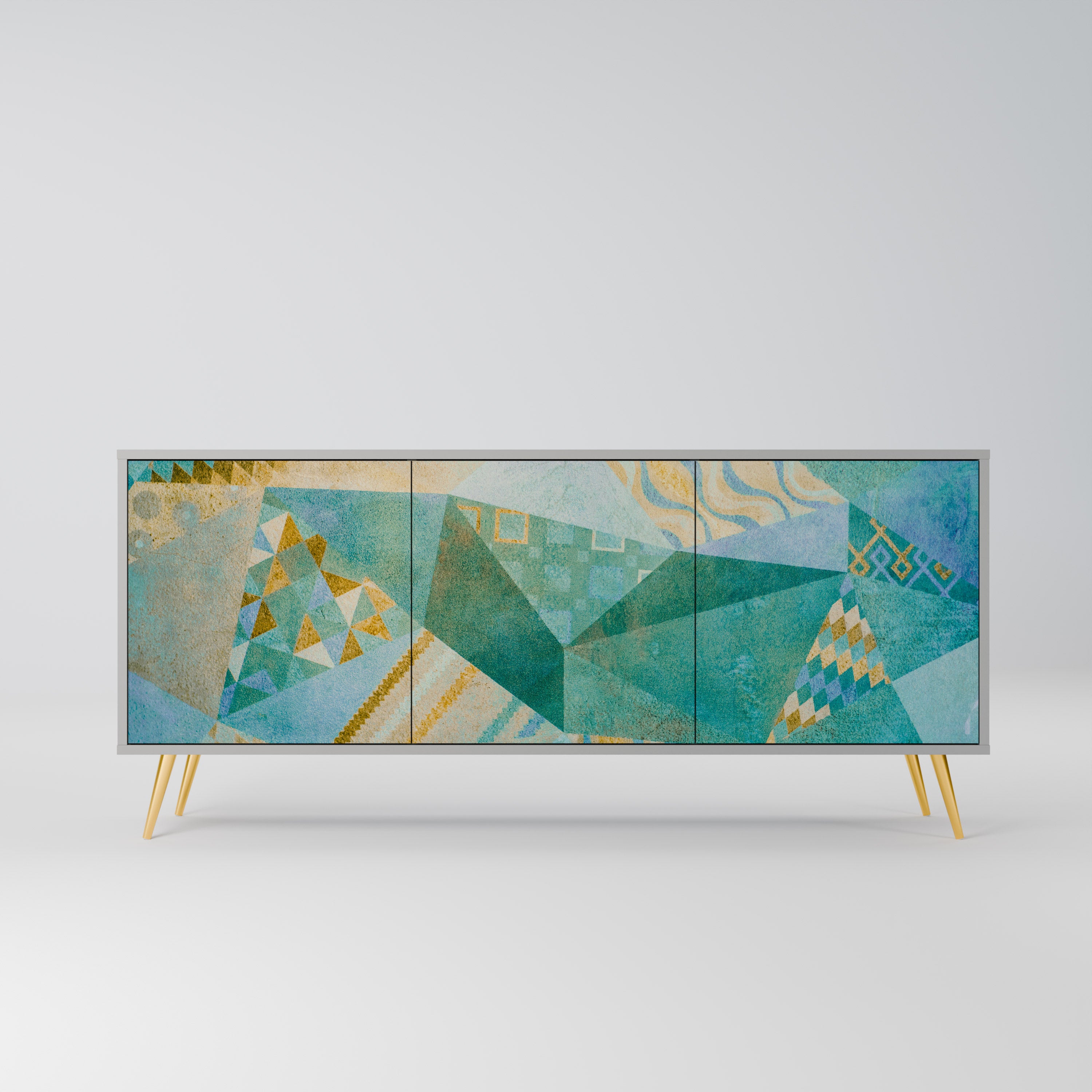 SPECTRUM SPLENDOR 3-Door Sideboard in Grey Finish