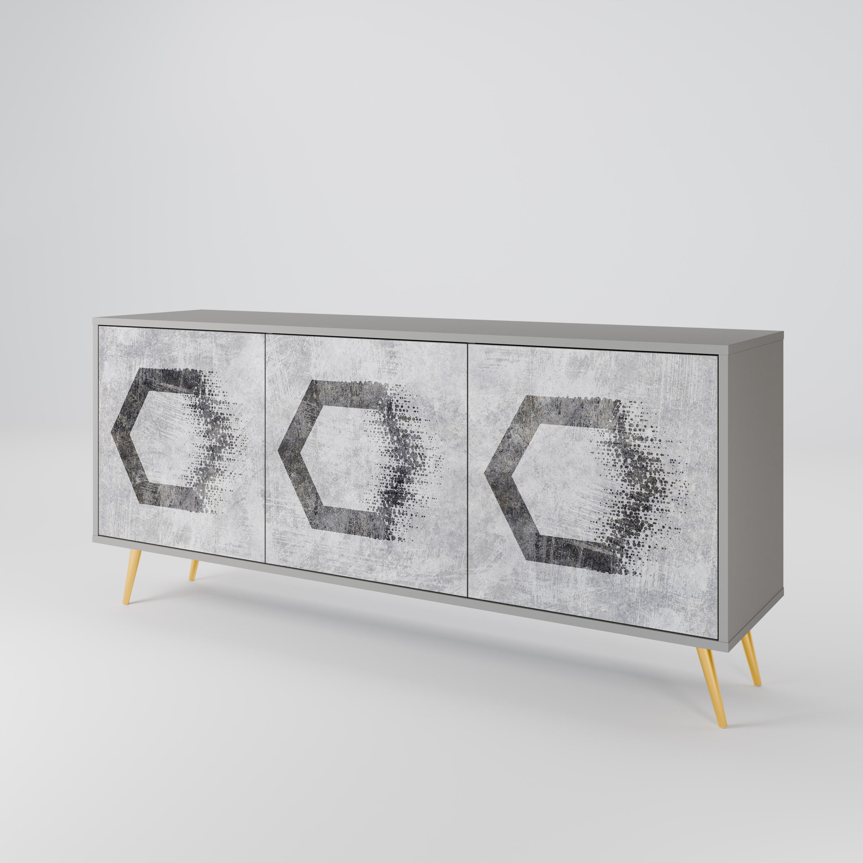 HEXAGONAL FIGURES 3-Door Sideboard