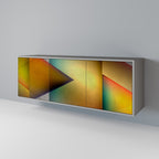 PIERCING SHARPNESS 3-Door Sideboard in Grey Finish