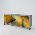 PIERCING SHARPNESS 3-Door Sideboard in Grey Finish